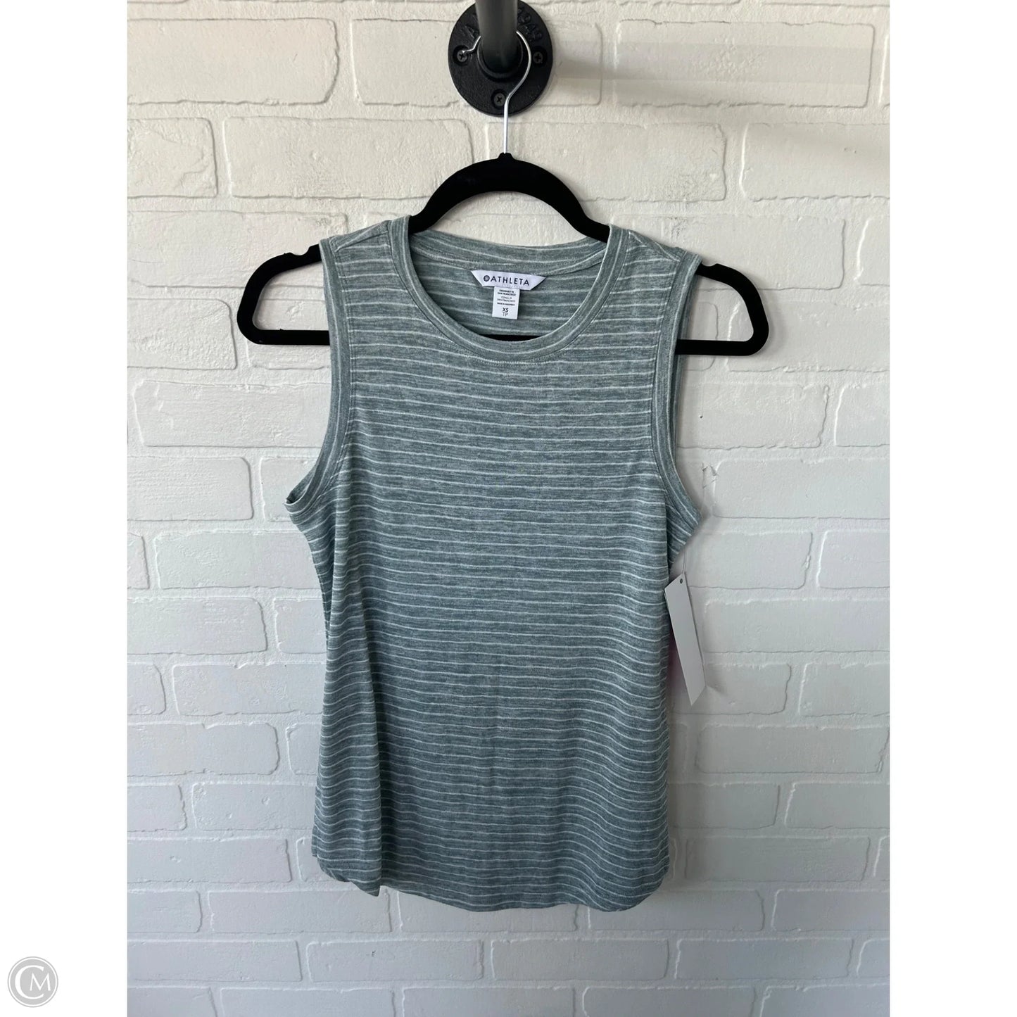 Athletic Tank Top By Athleta In Green & White, Size: Xs