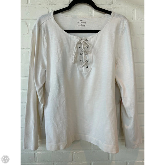 Top Long Sleeve By Talbots In Cream, Size: Xl