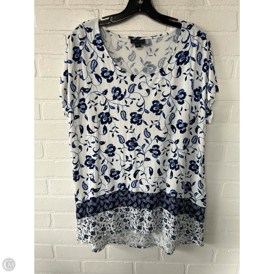 Top Short Sleeve By J. Jill In Blue & White, Size: M
