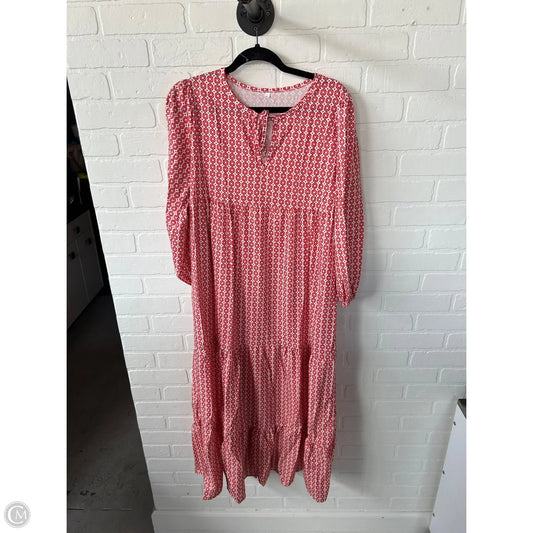 Dress Casual Maxi By Cme In Cream & Red, Size: S