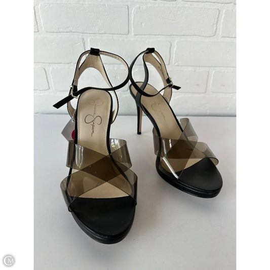 Sandals Heels Stiletto By Jessica Simpson In Black, Size: 9