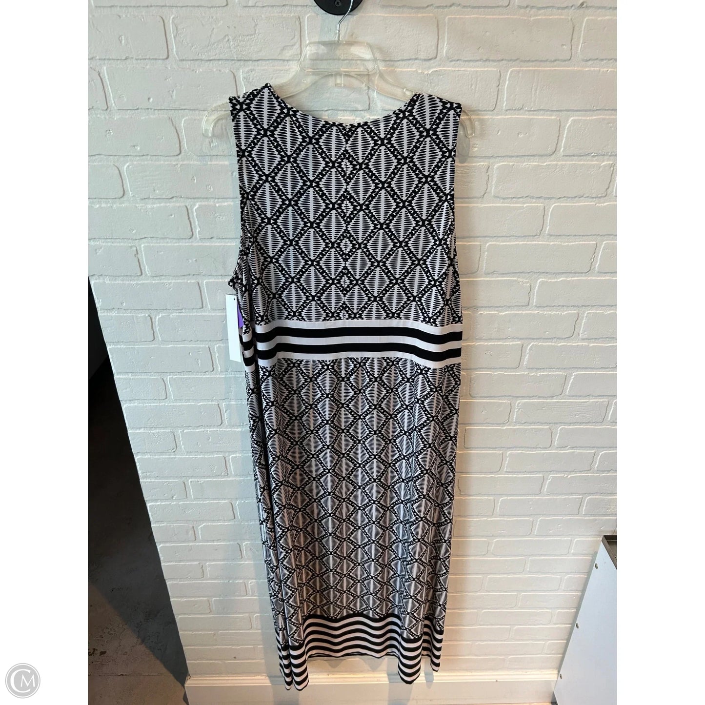 Dress Casual Maxi By Chicos In Black & White, Size: Xxl