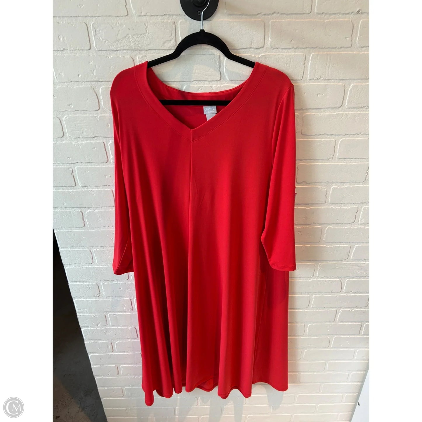 Dress Casual Midi By Chicos In Orange, Size: Xxl