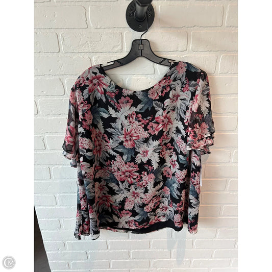 Top Short Sleeve By Vince Camuto In Black & Red, Size: 2x