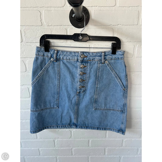 Skirt Mini & Short By Topshop In Blue Denim, Size: 8