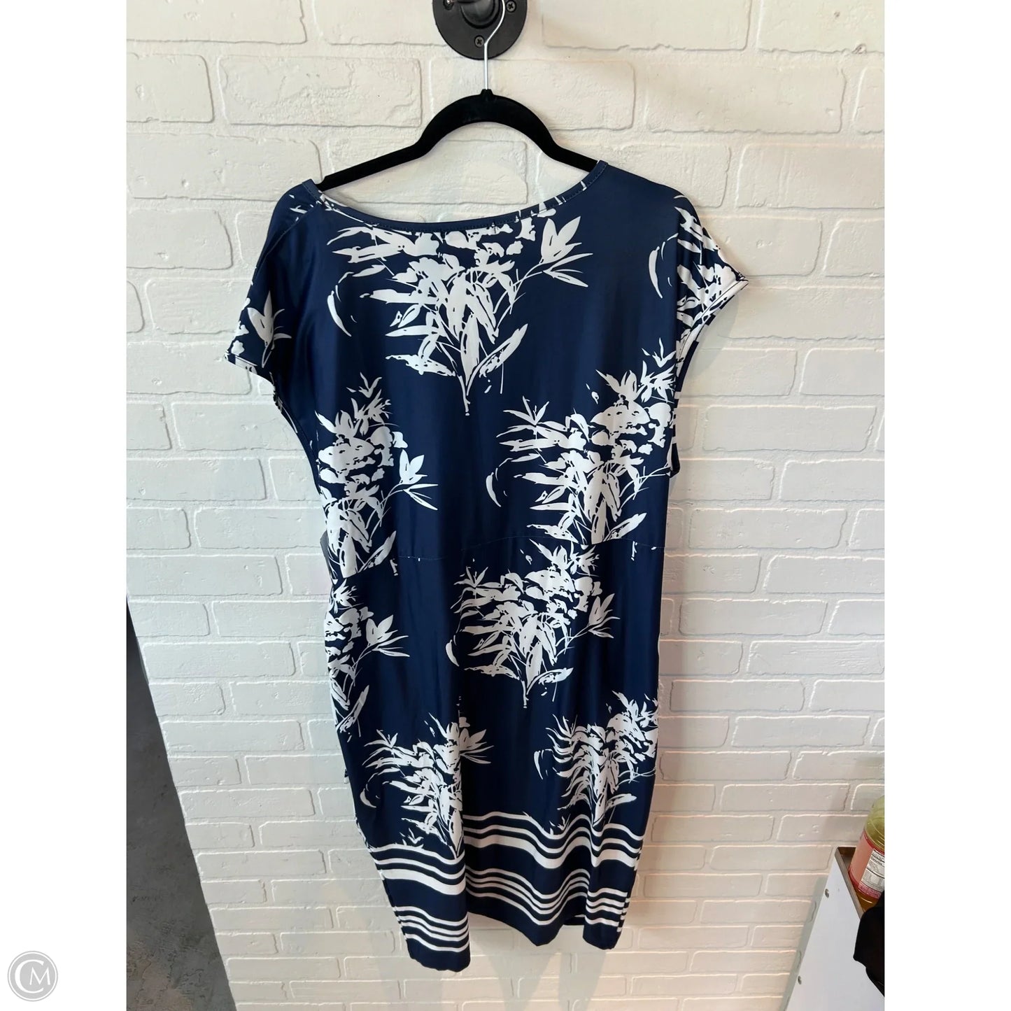 Dress Casual Midi By Clothes Mentor In Blue & White, Size: 3x