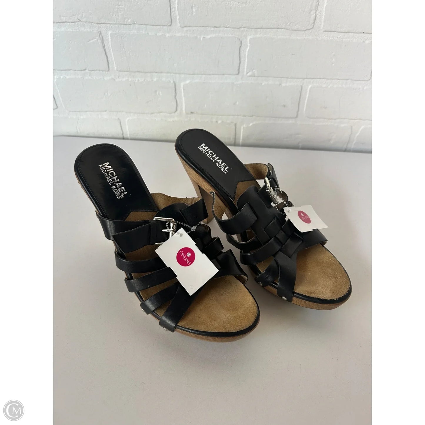 Sandals Heels Block By Michael By Michael Kors In Black, Size: 8