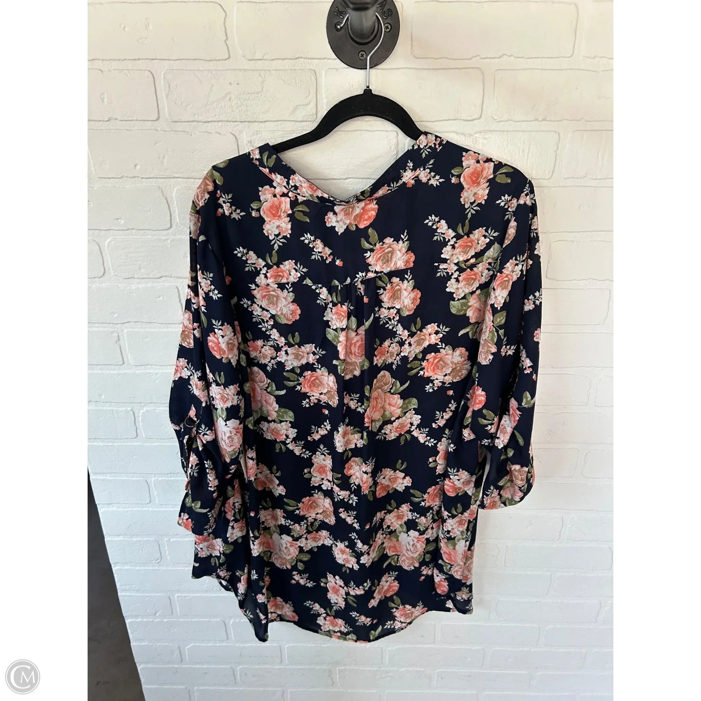 Top Long Sleeve By J For Justify In Navy, Size: 2x