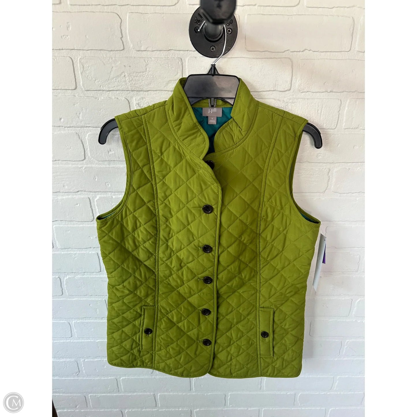 Vest Puffer & Quilted By J. Jill In Green, Size: S