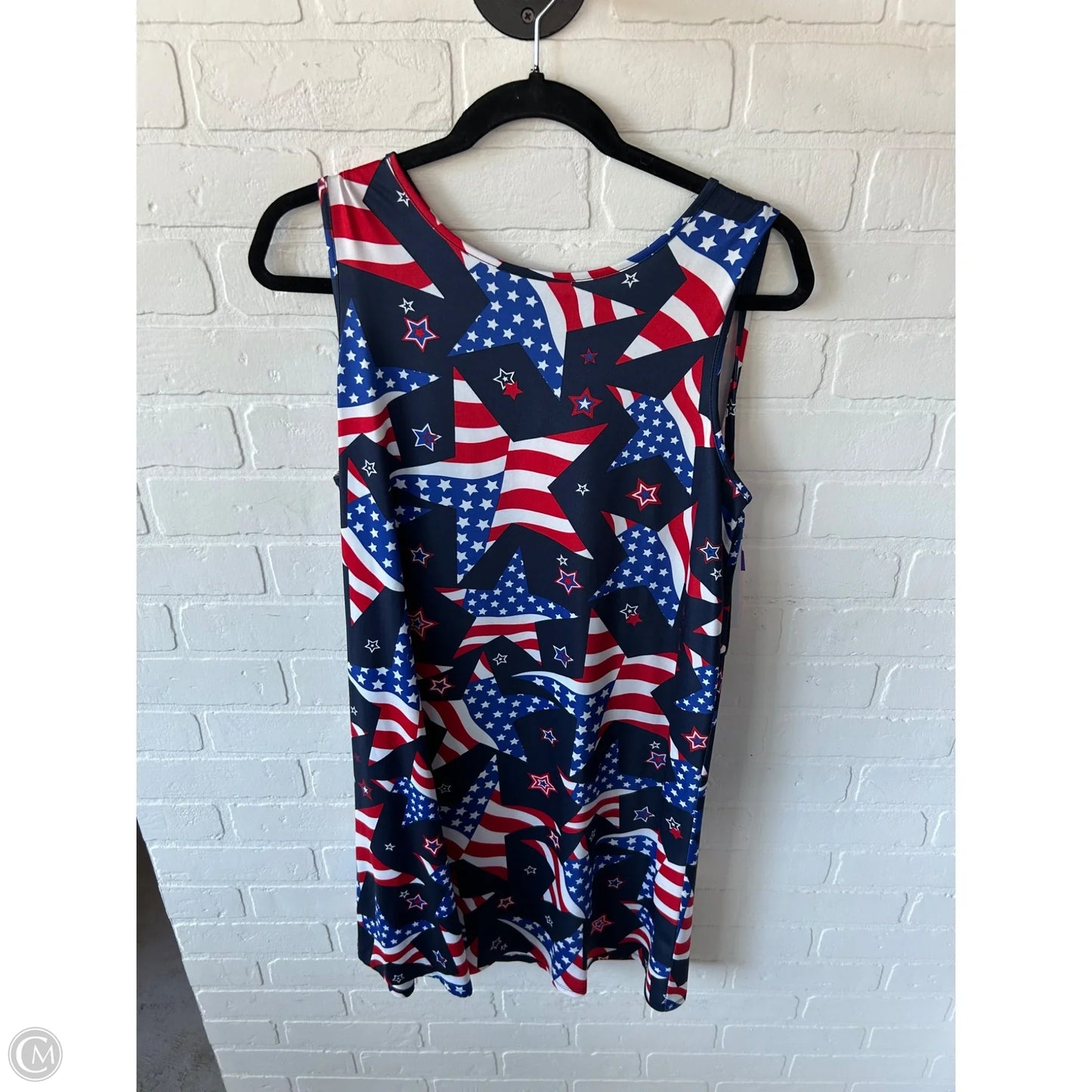 Dress Casual Short By Clothes Mentor In Blue & Red & White, Size: M