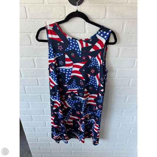Dress Casual Short By Clothes Mentor In Blue & Red & White, Size: M
