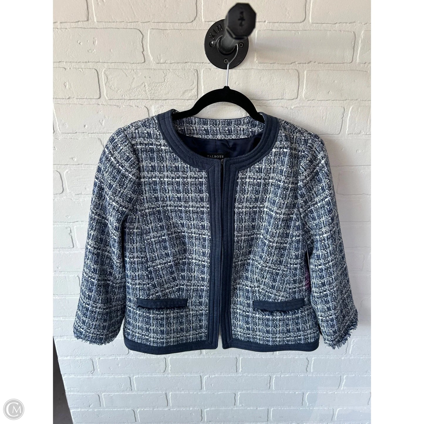 Blazer By Talbots In Blue & White, Size: 10p