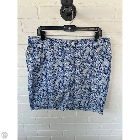 Skirt Mini & Short By Clothes Mentor In Blue & White, Size: 14