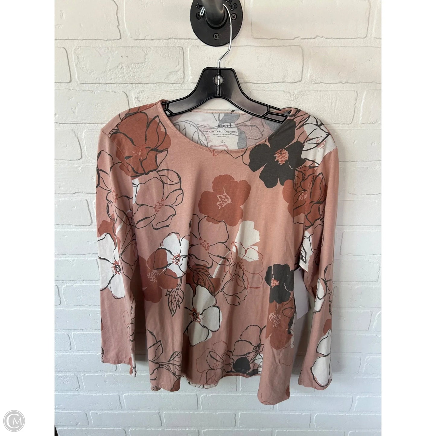 Top Long Sleeve Basic By Pure Jill In Peach, Size: Lp