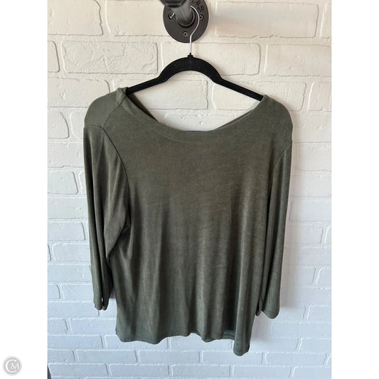 Top 3/4 Sleeve By Chicos In Green, Size: L