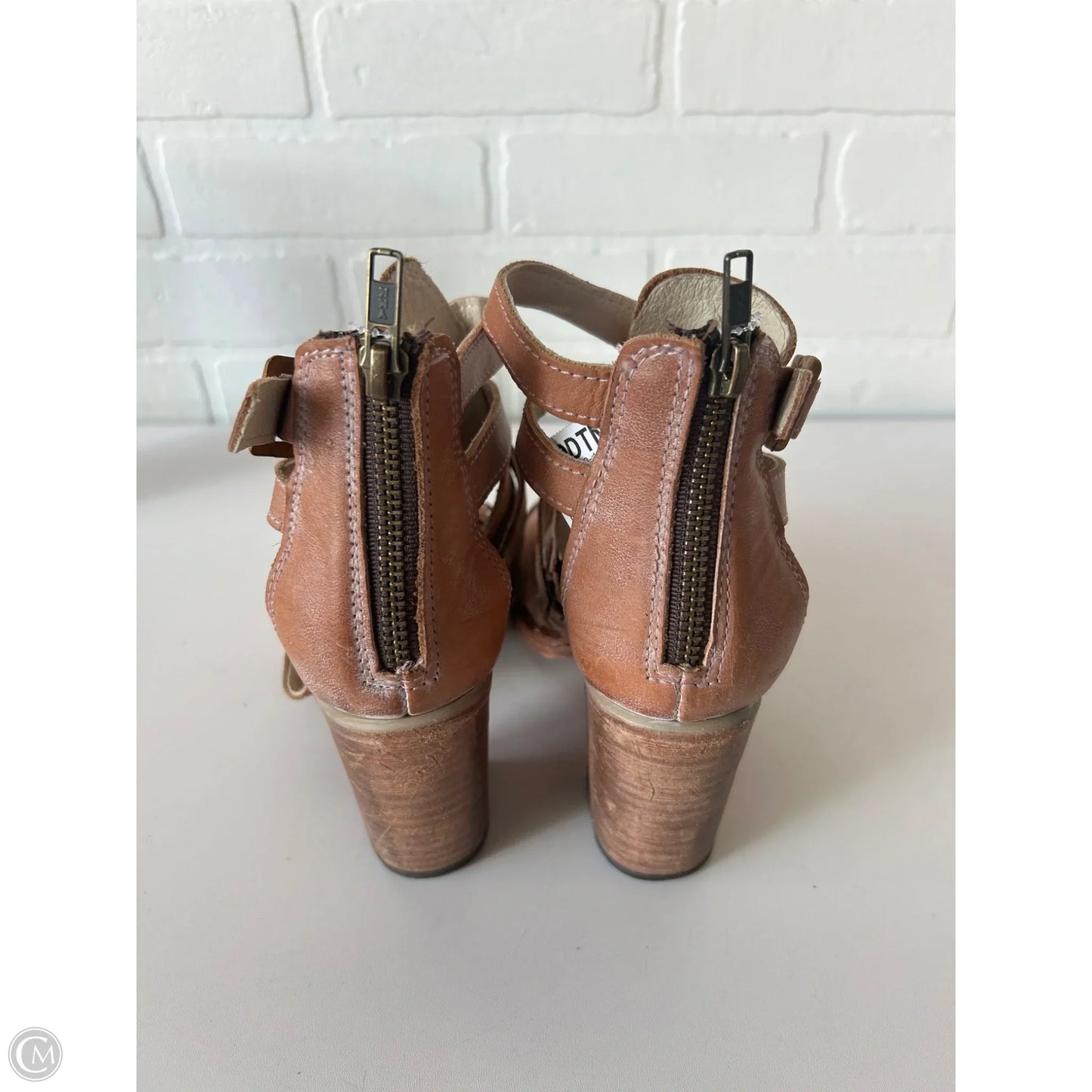 Sandals Heels Block By Freebird In Brown, Size: 7