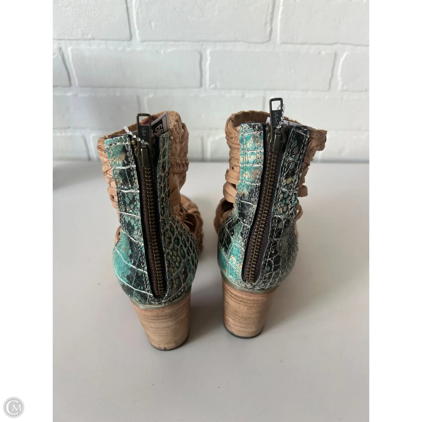 Boots Ankle Heels By Freebird In Tan, Size: 7
