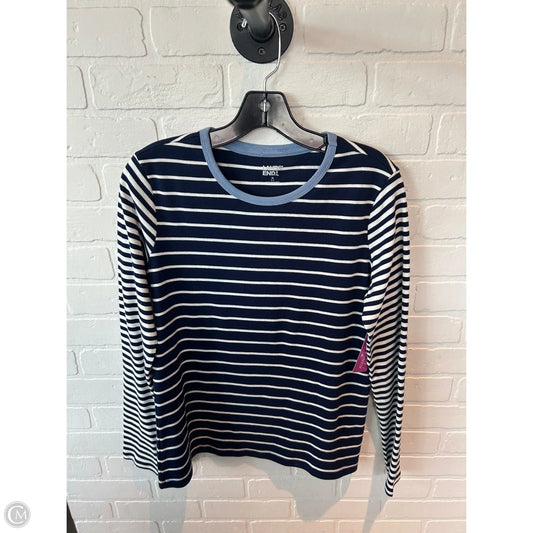 Top Long Sleeve By Lands End In Blue & Cream, Size: M
