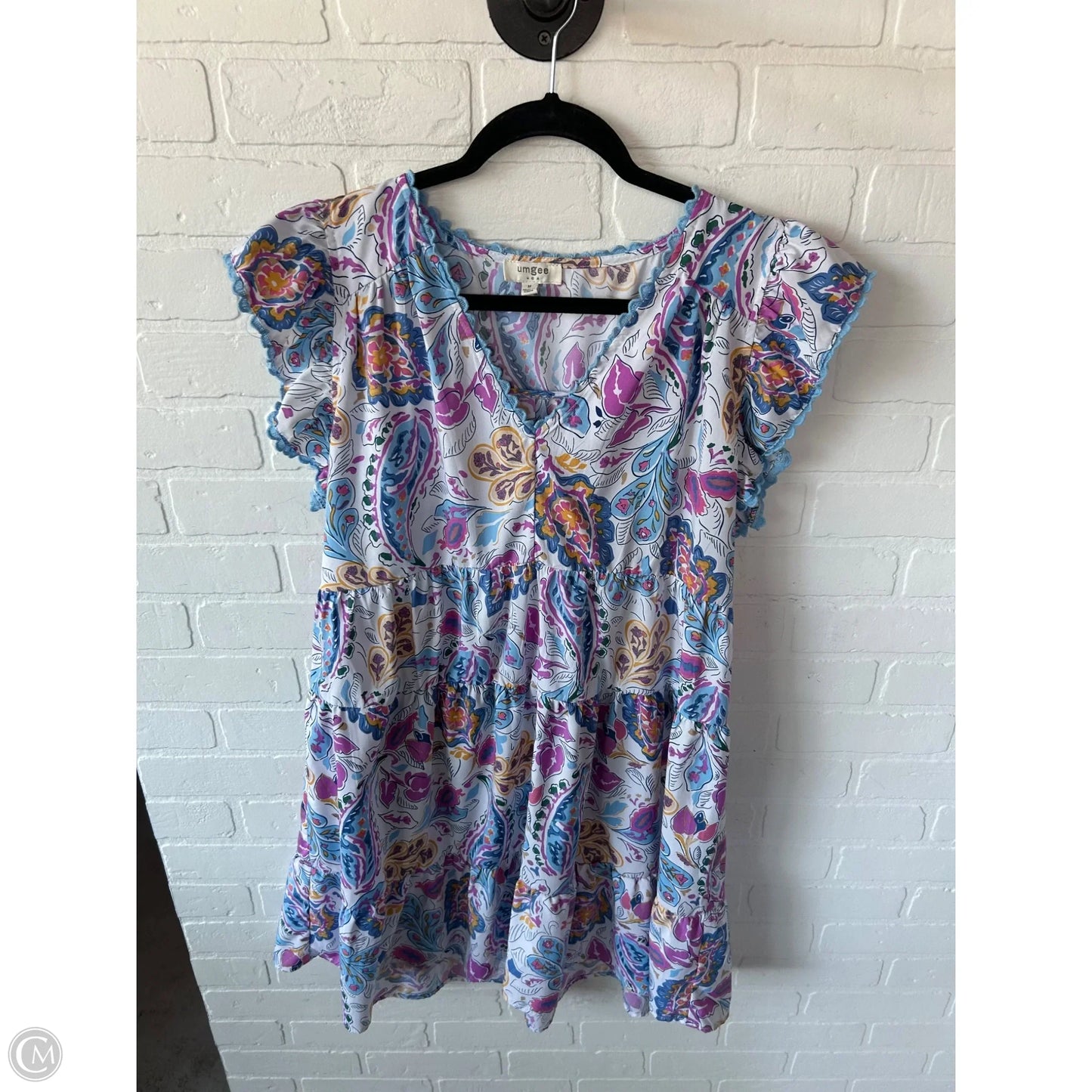 Dress Casual Short By Umgee In Blue & White, Size: M