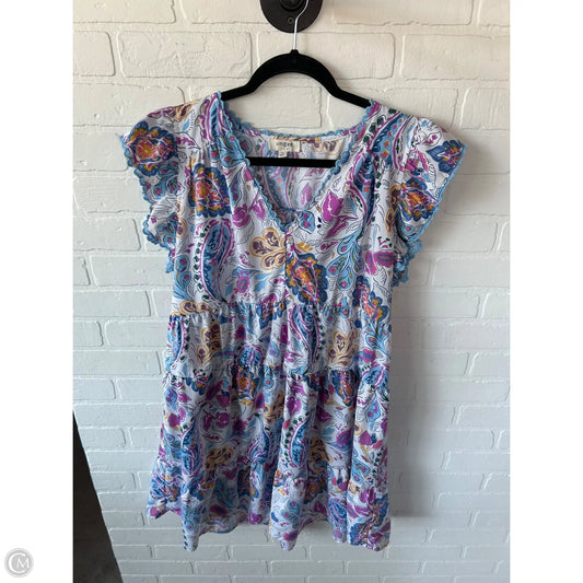 Dress Casual Short By Umgee In Blue & White, Size: M