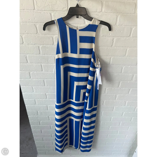 Dress Casual Maxi By Donna Morgan In Blue & Cream, Size: L