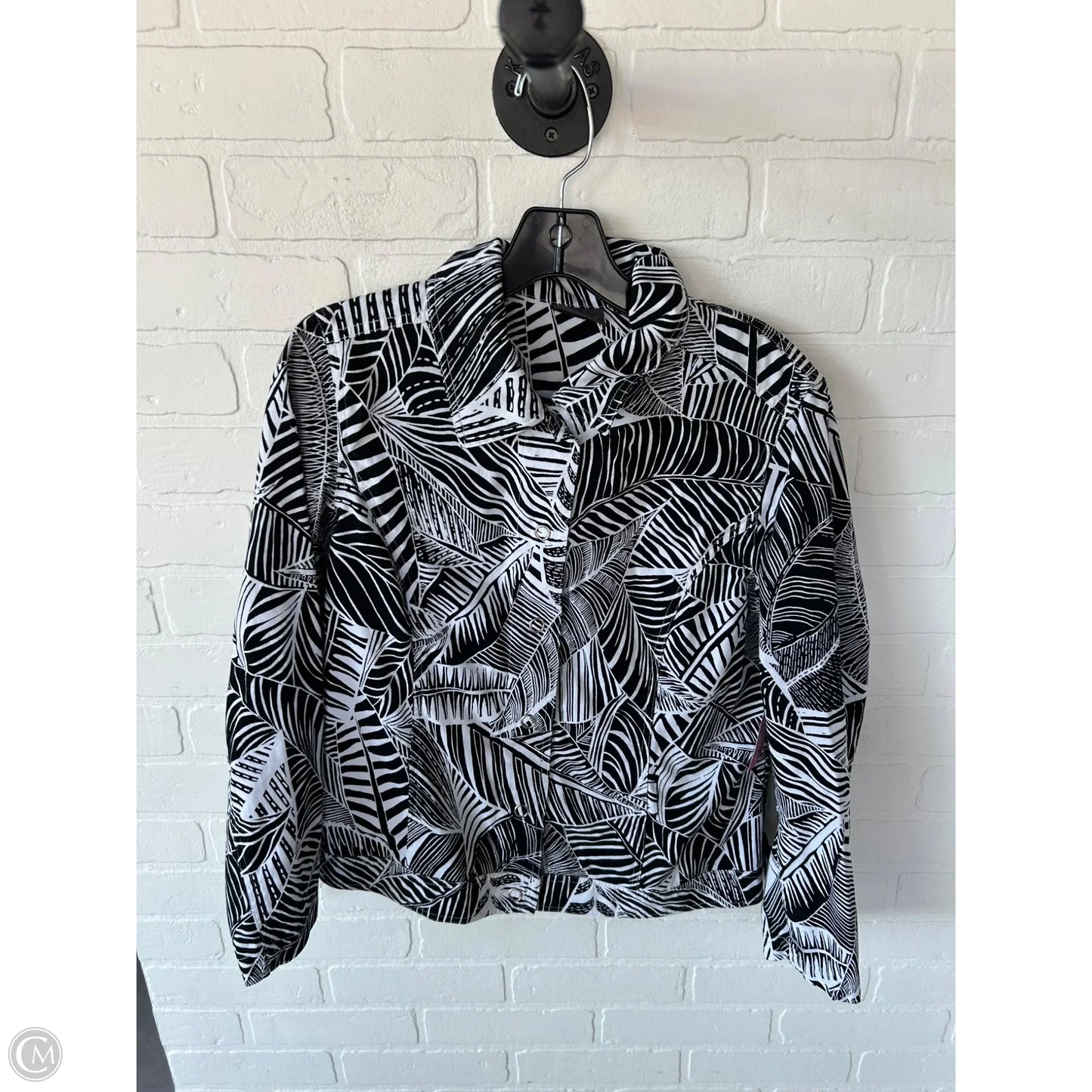 Jacket Other By Chicos In Black & White, Size: M