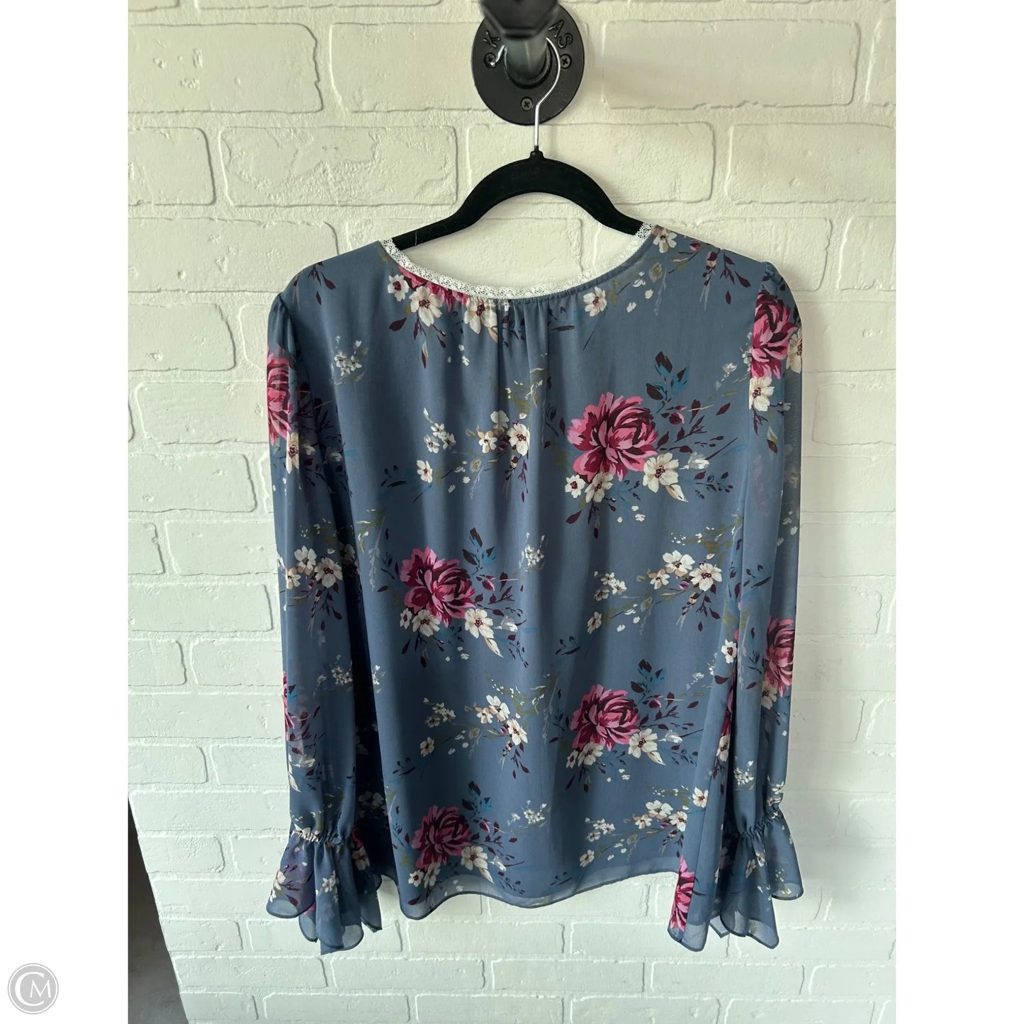 Top Long Sleeve By White House Black Market In Blue, Size: L