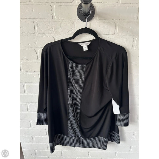 Top 3/4 Sleeve By Christopher And Banks In Black & White, Size: Xl