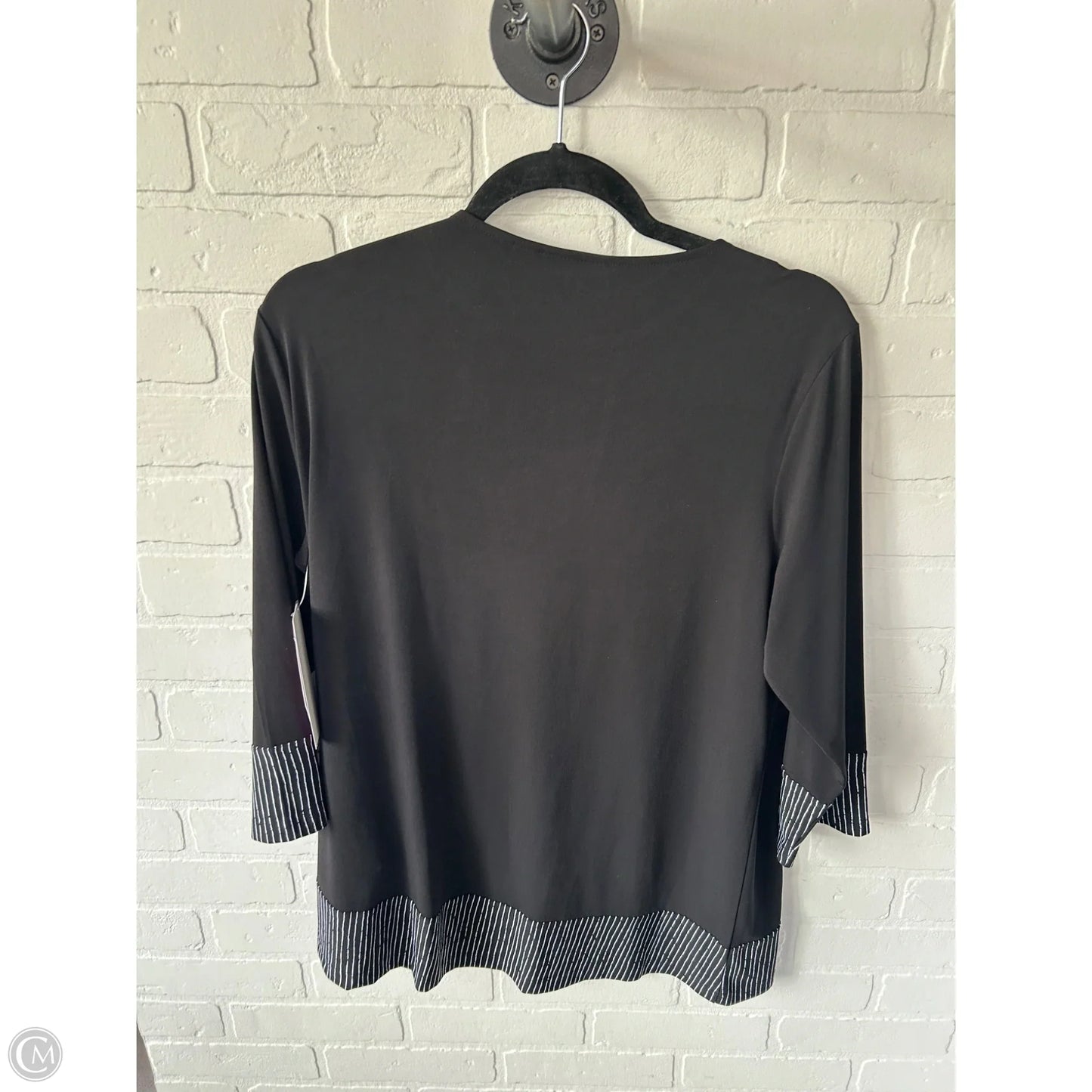 Top 3/4 Sleeve By Christopher And Banks In Black & White, Size: Xl