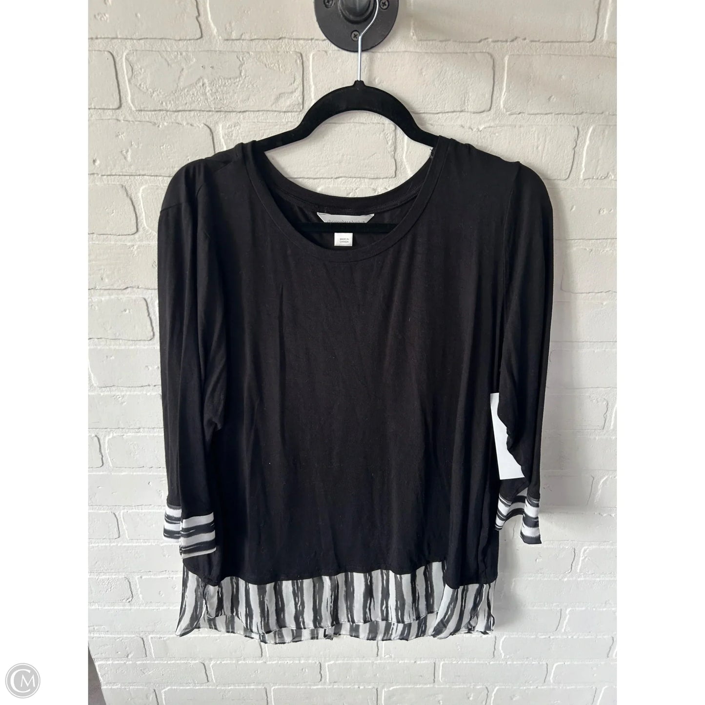 Top Long Sleeve By Christopher And Banks In Black & White, Size: Xl