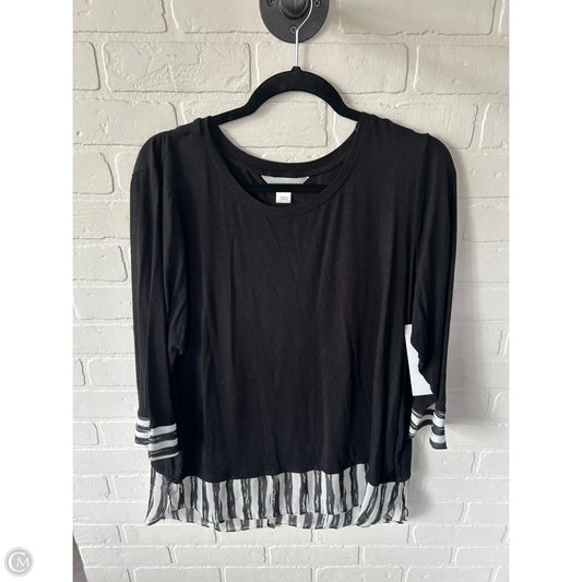 Top Long Sleeve By Christopher And Banks In Black & White, Size: Xl