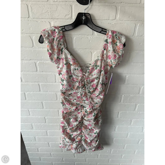 Dress Casual Short By Guess In Pink & White, Size: S