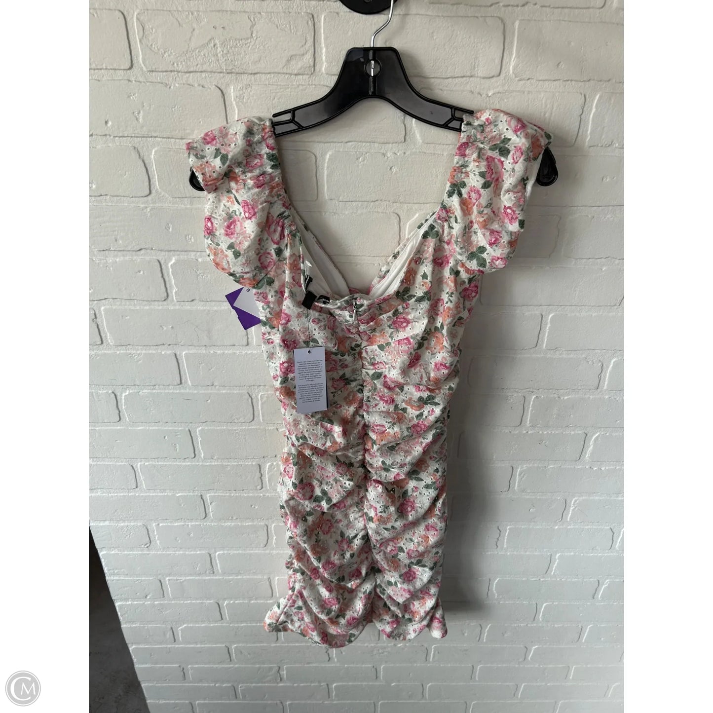 Dress Casual Short By Guess In Pink & White, Size: S
