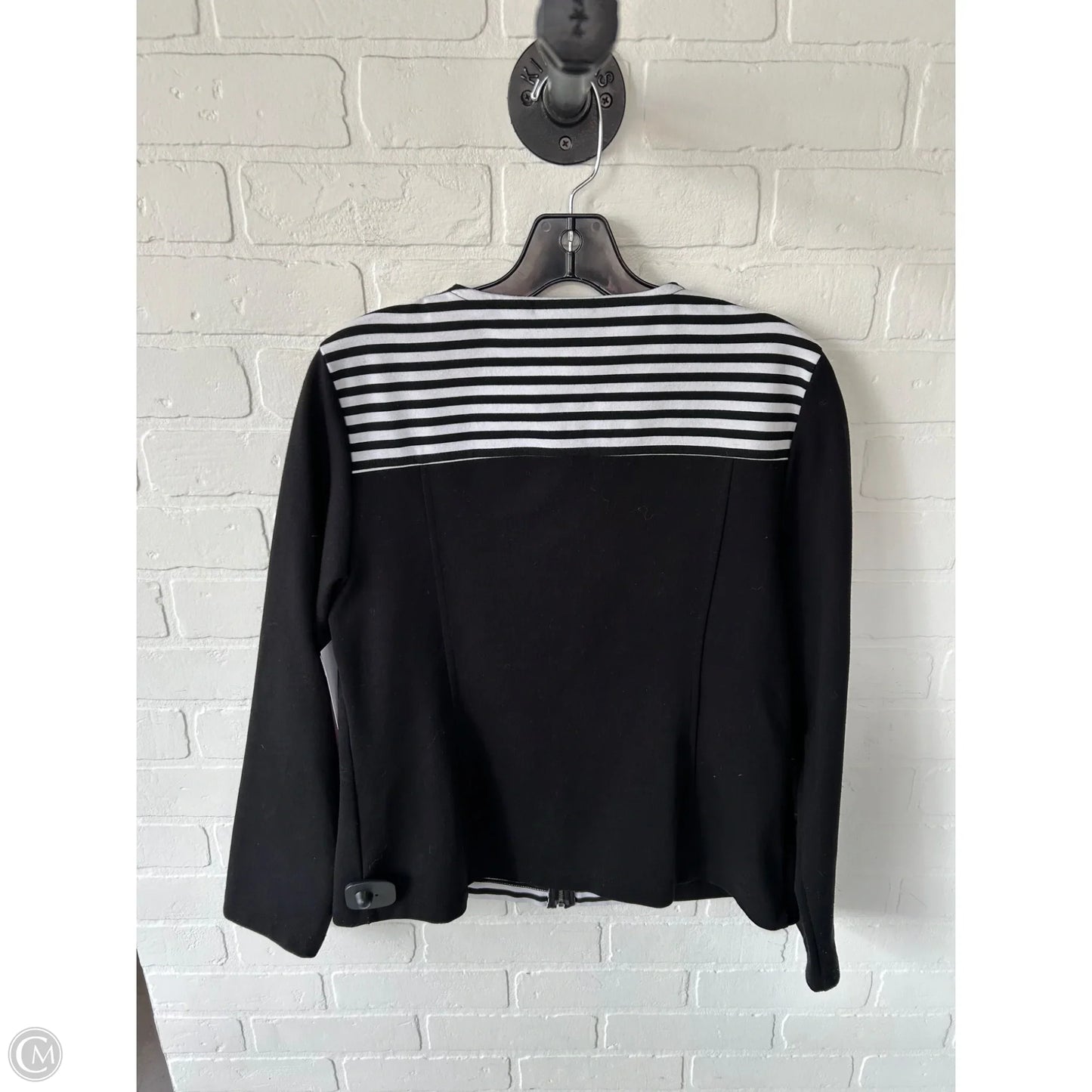 Blazer By Chicos In Black & White, Size: M