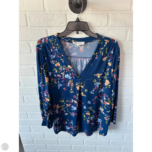 Top Long Sleeve By Two By Vince Camuto In Blue, Size: L