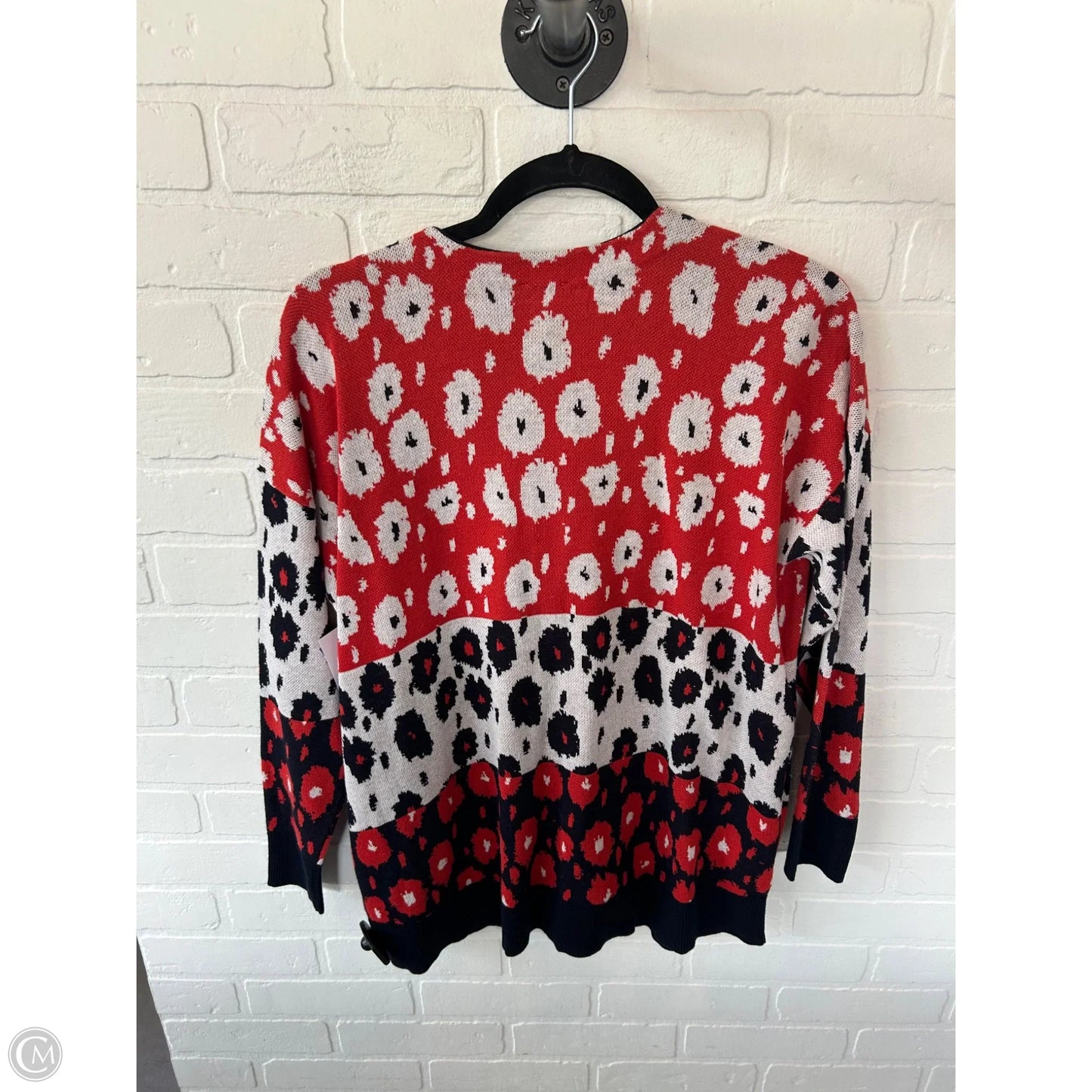 Sweater Cardigan By Cabi In Black & Red, Size: S