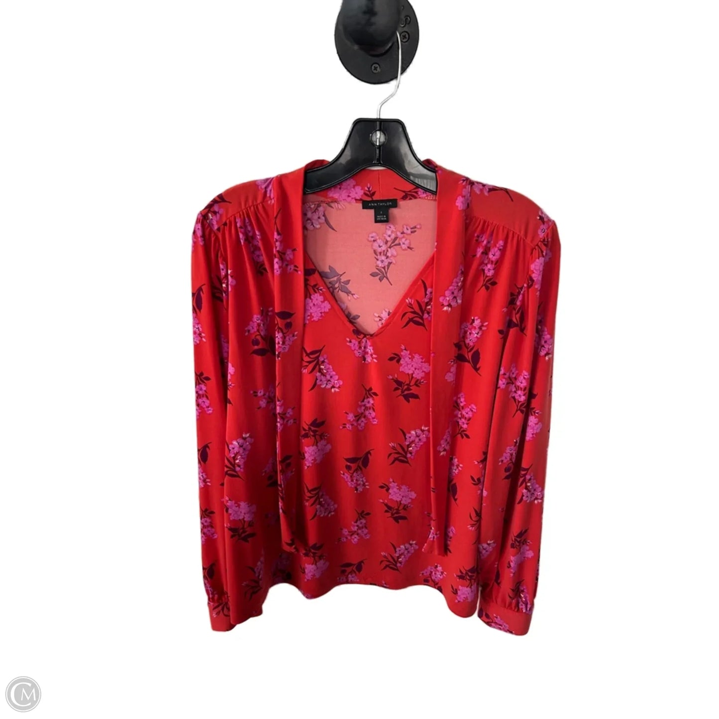 Top Long Sleeve By Ann Taylor In Orange, Size: S