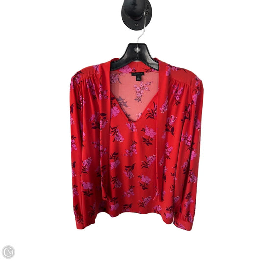 Top Long Sleeve By Ann Taylor In Orange, Size: S