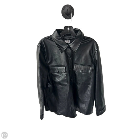 Jacket Shirt By Laundry In Black, Size: L