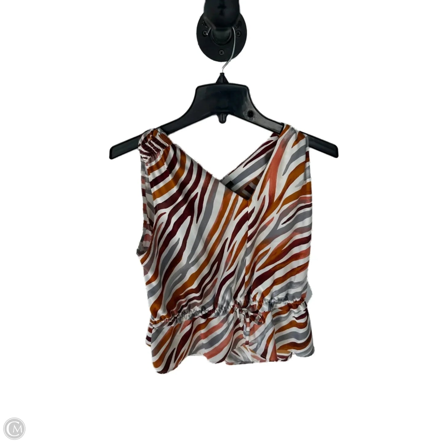 Top Sleeveless By Ann Taylor In Orange & White, Size: S