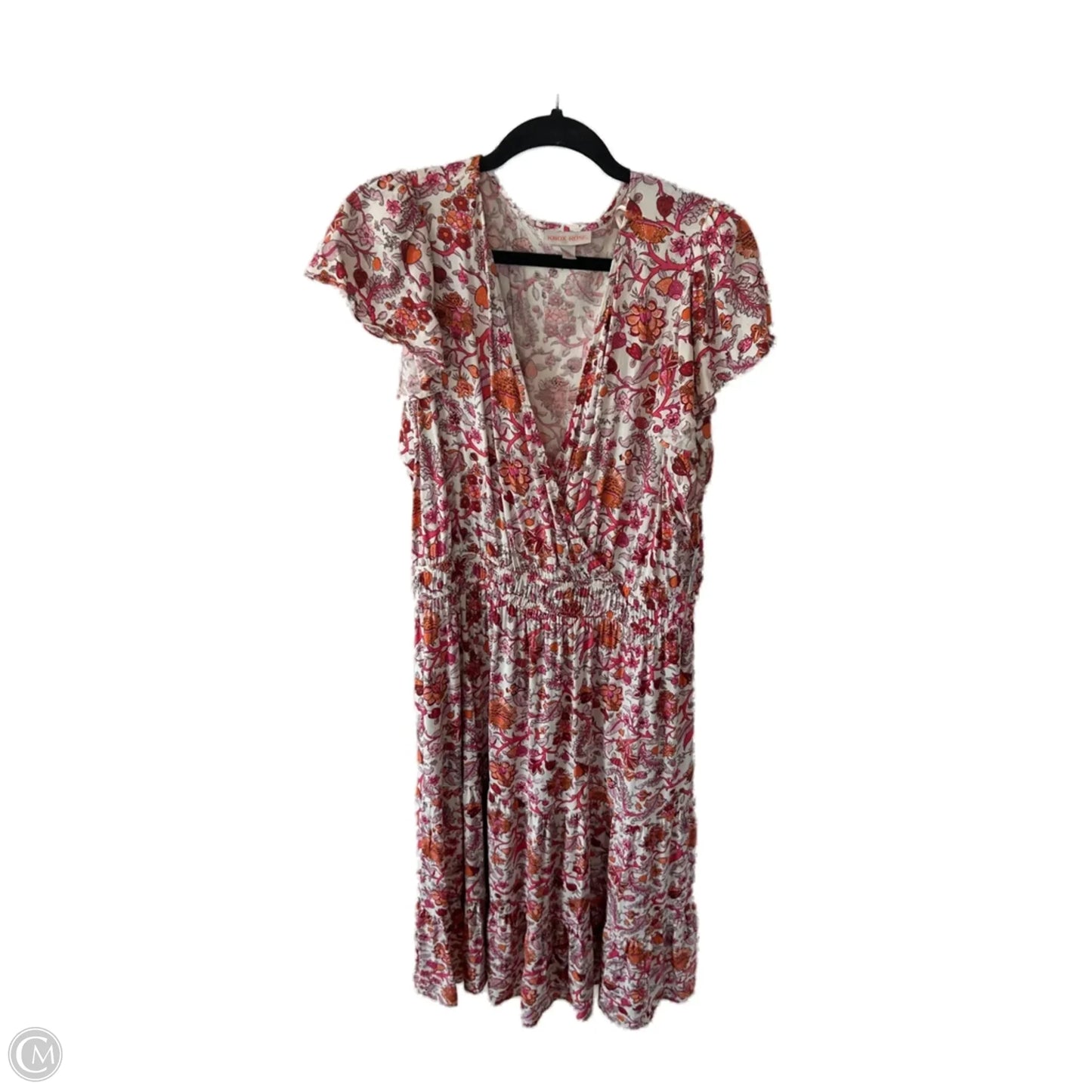 Dress Casual Midi By Knox Rose In Cream & Pink, Size: Xxl