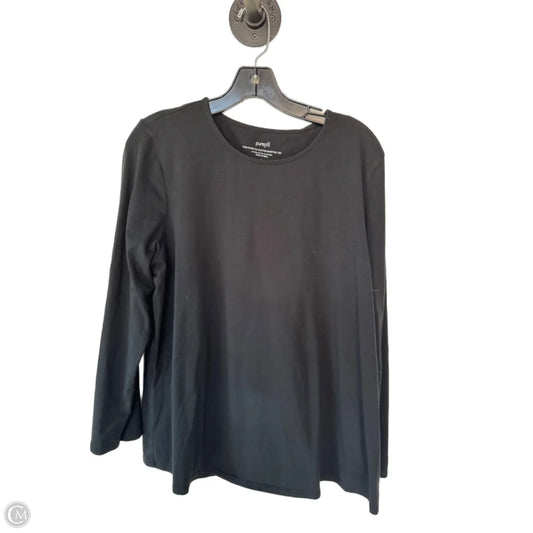 Top Long Sleeve Basic By Pure Jill In Black, Size: L
