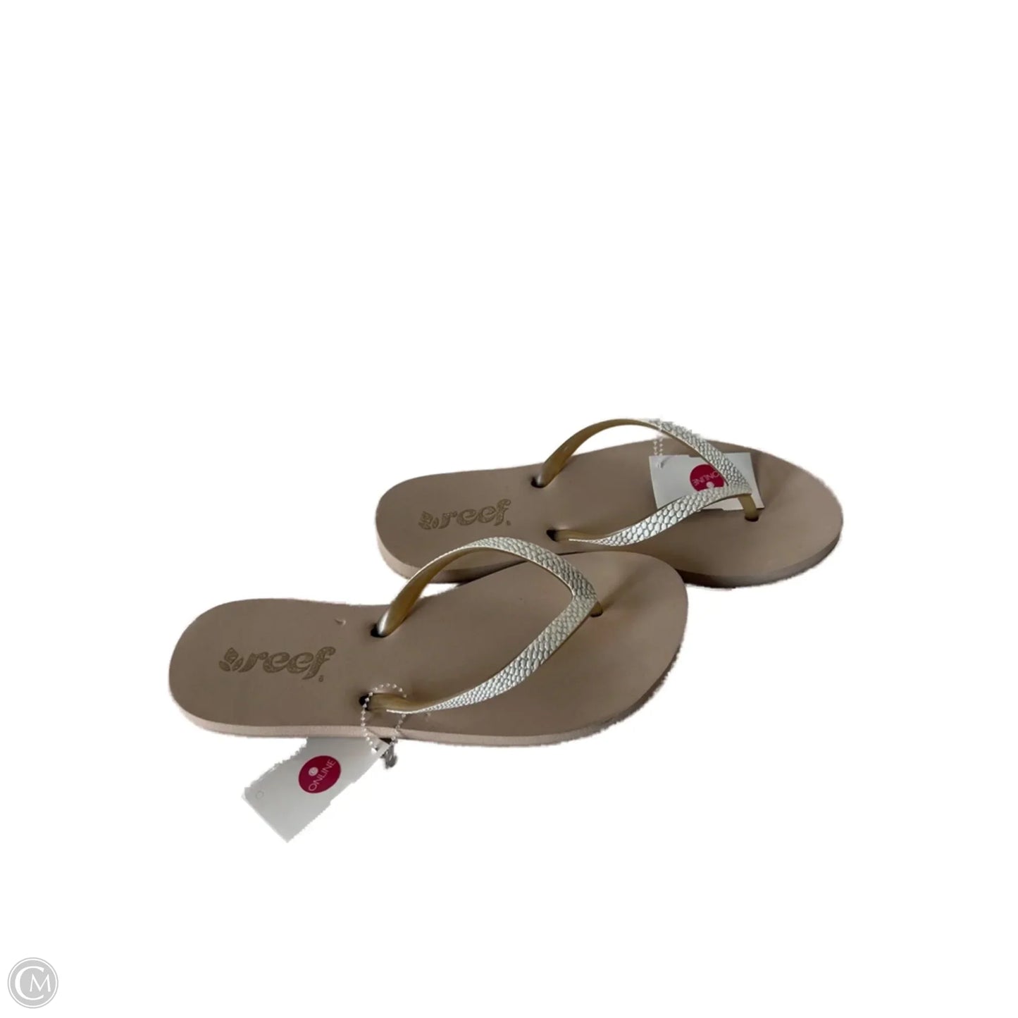 Sandals Flip Flops By Reef In Tan & White, Size: 6