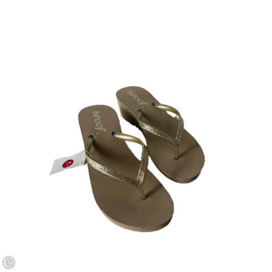 Sandals Flip Flops By Reef In Gold, Size: 6