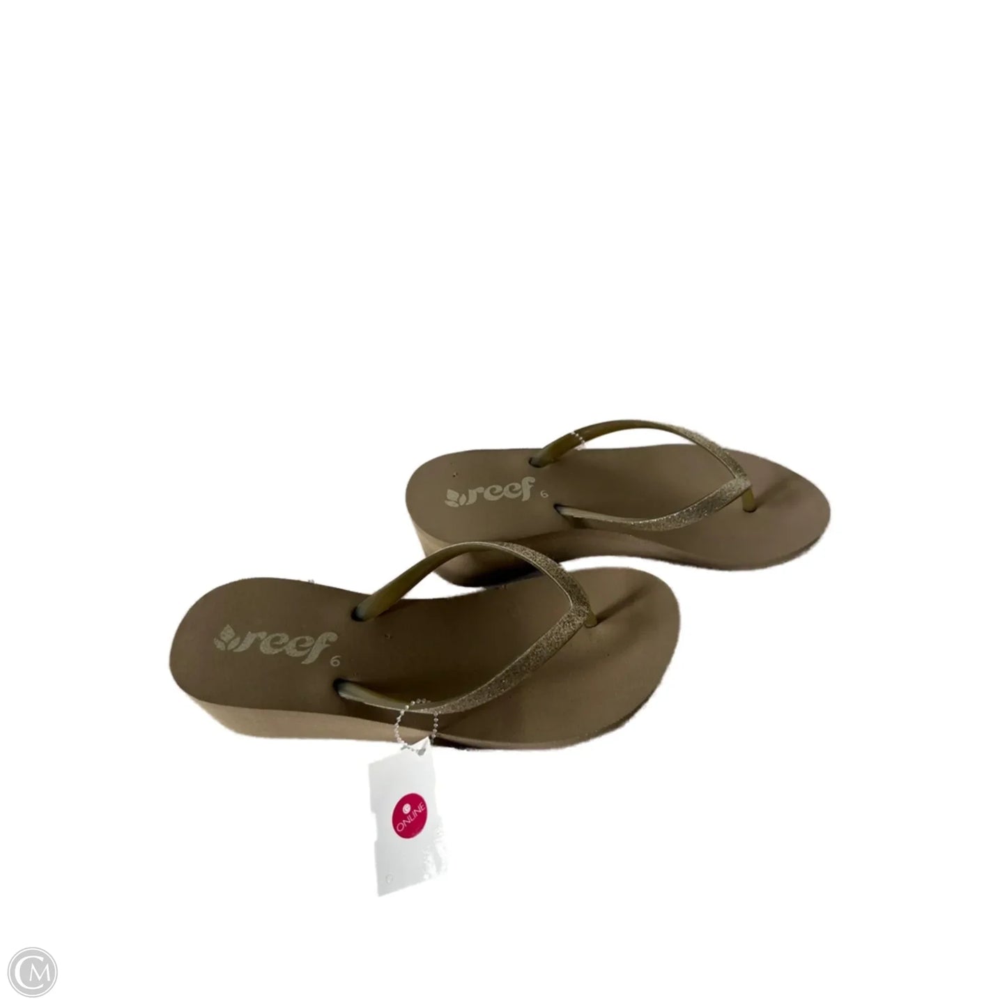 Sandals Flip Flops By Reef In Gold, Size: 6