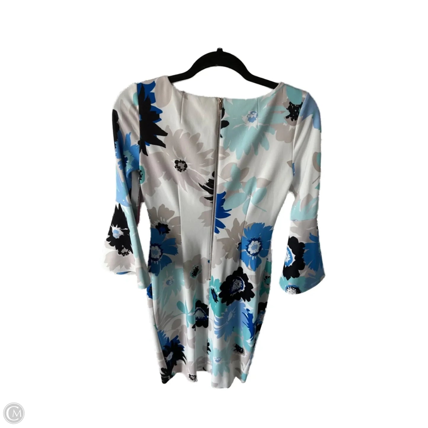 Dress Work By Calvin Klein In Blue & White, Size: Xs