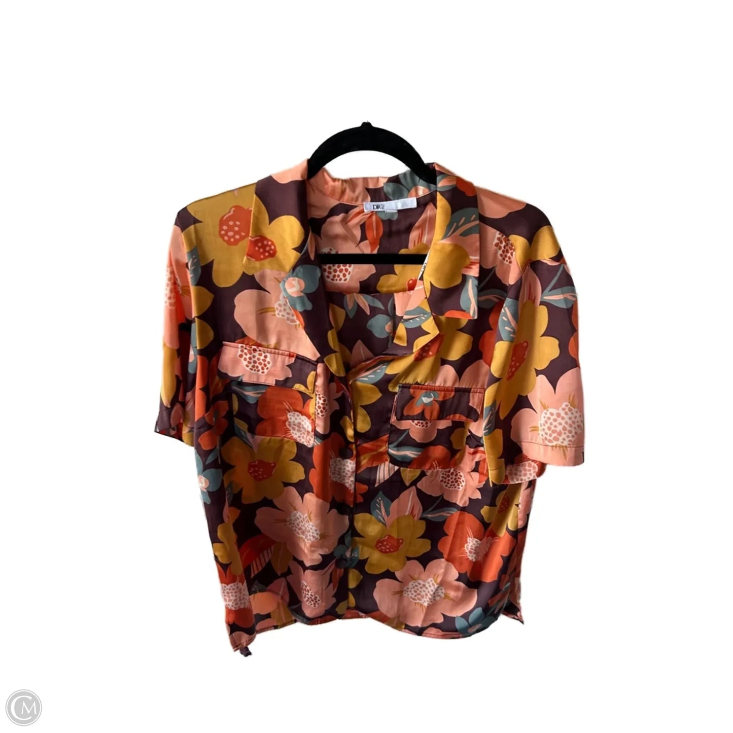 Top Short Sleeve By Dr2 In Orange & Yellow, Size: Xxl