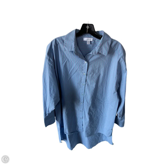 Tunic 3/4 Sleeve By Topshop In Blue & Pink, Size: S