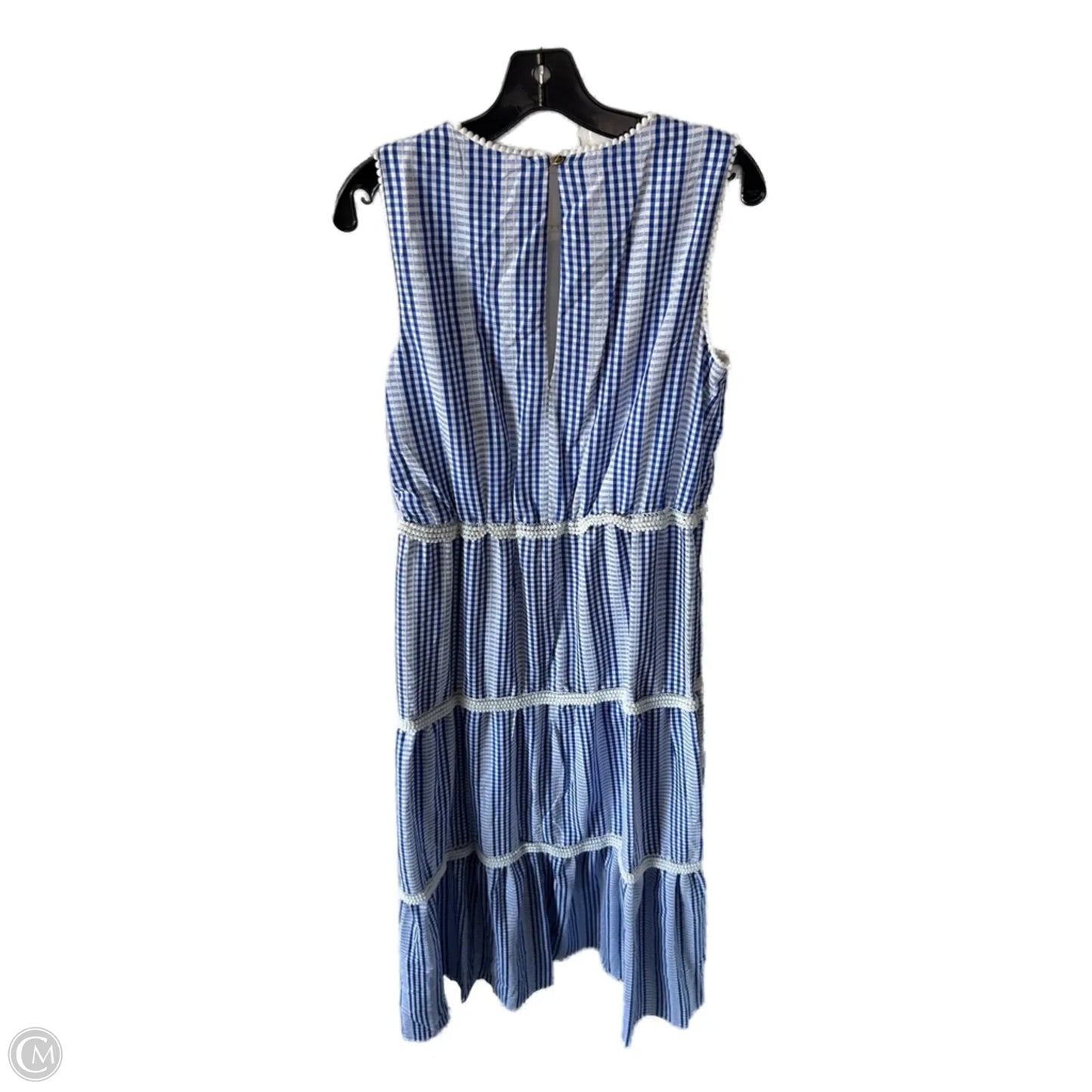 Dress Casual Maxi By Cmc In Blue & White, Size: L