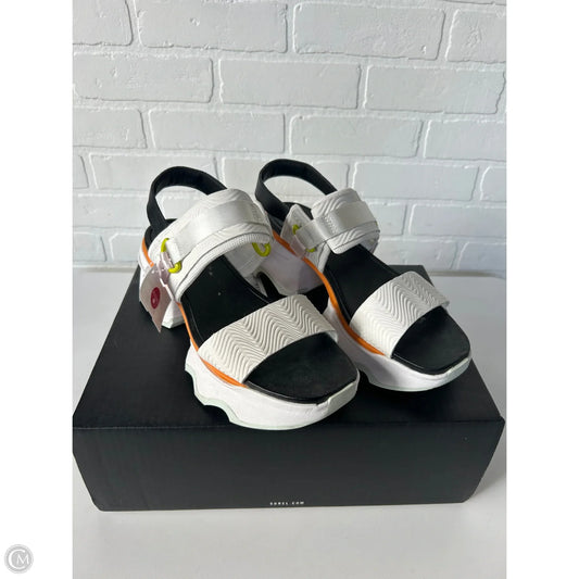 Sandals Heels Block By Sorel In White, Size: 9